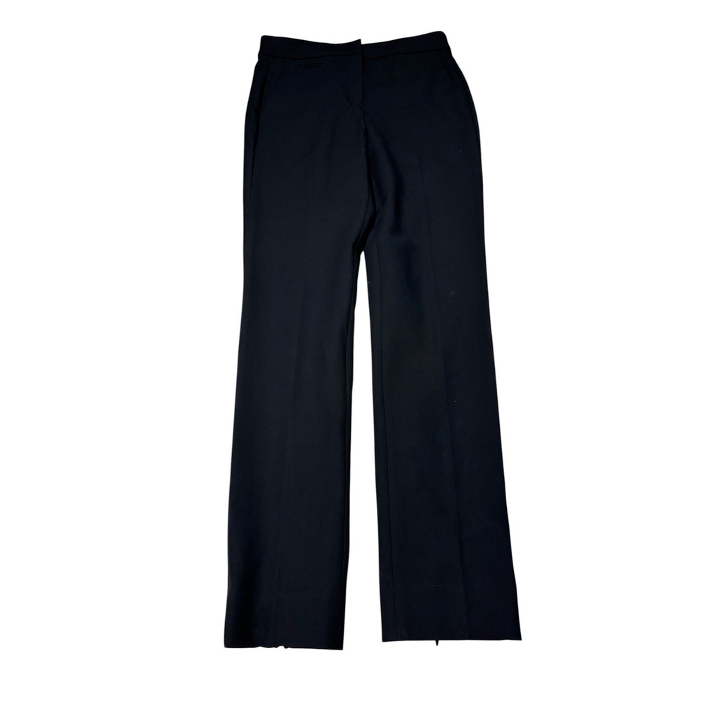 J.Crew Carreman French Fabric Black Straight Leg Trousers Zip Hem Womens 4 29X31